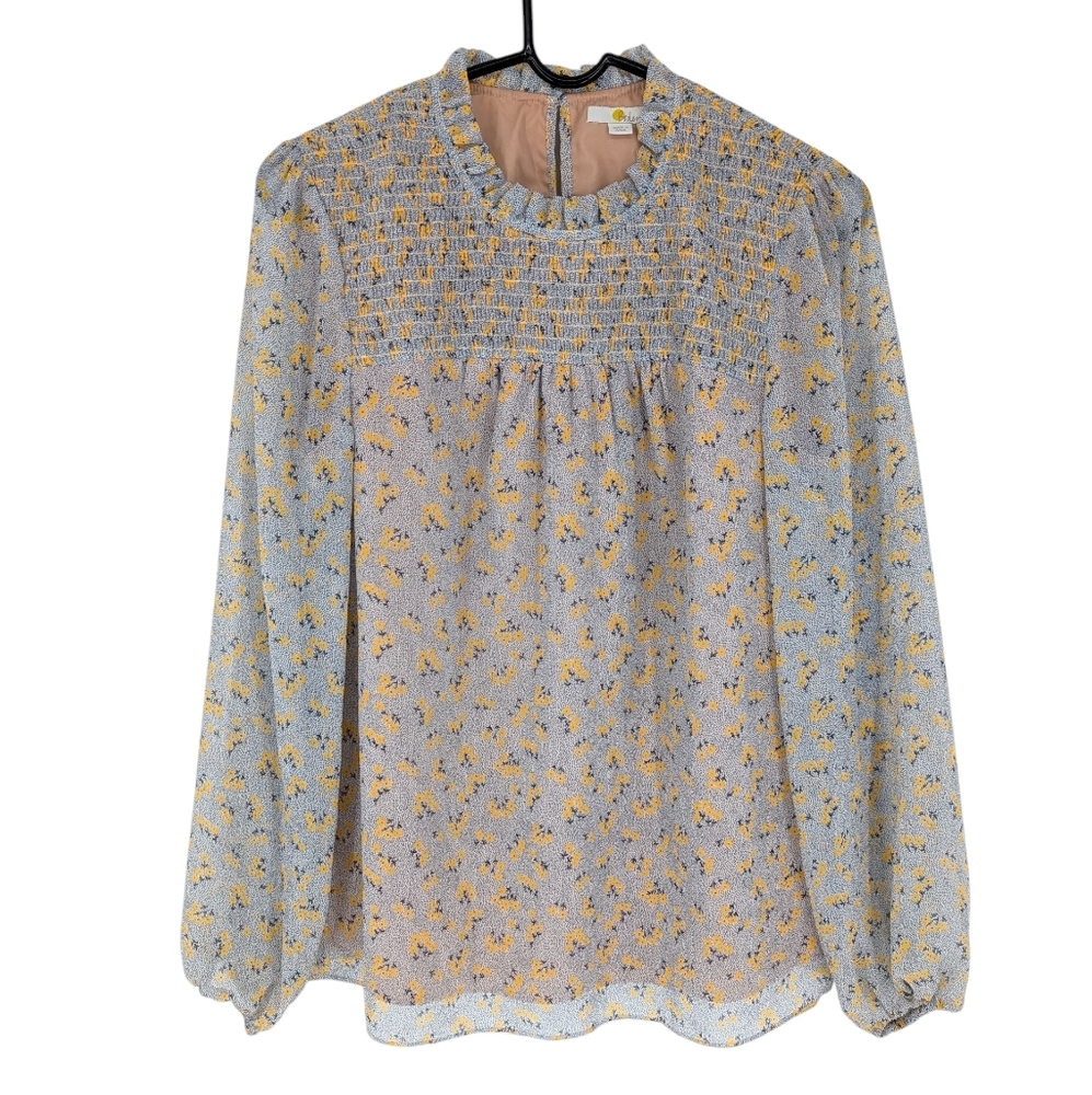 Boden Janie Shirred Floral Long Sleeve Blouse - Picture 4 of 9